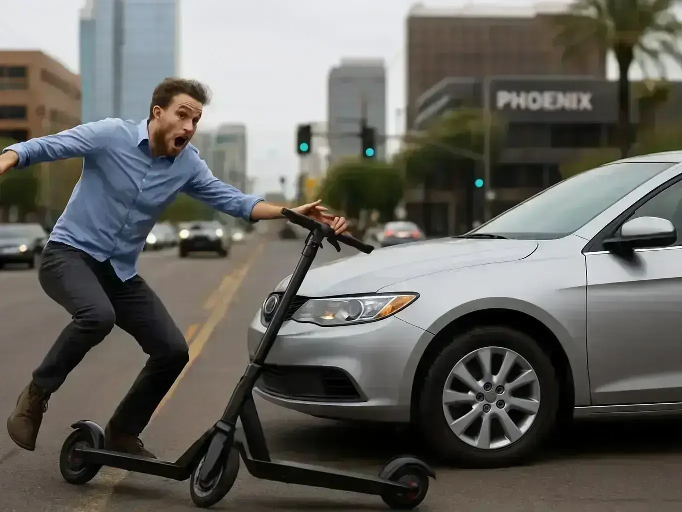 injured scooter rider meeting Arizona attorney after collision near Banner Ironwood Medical Center