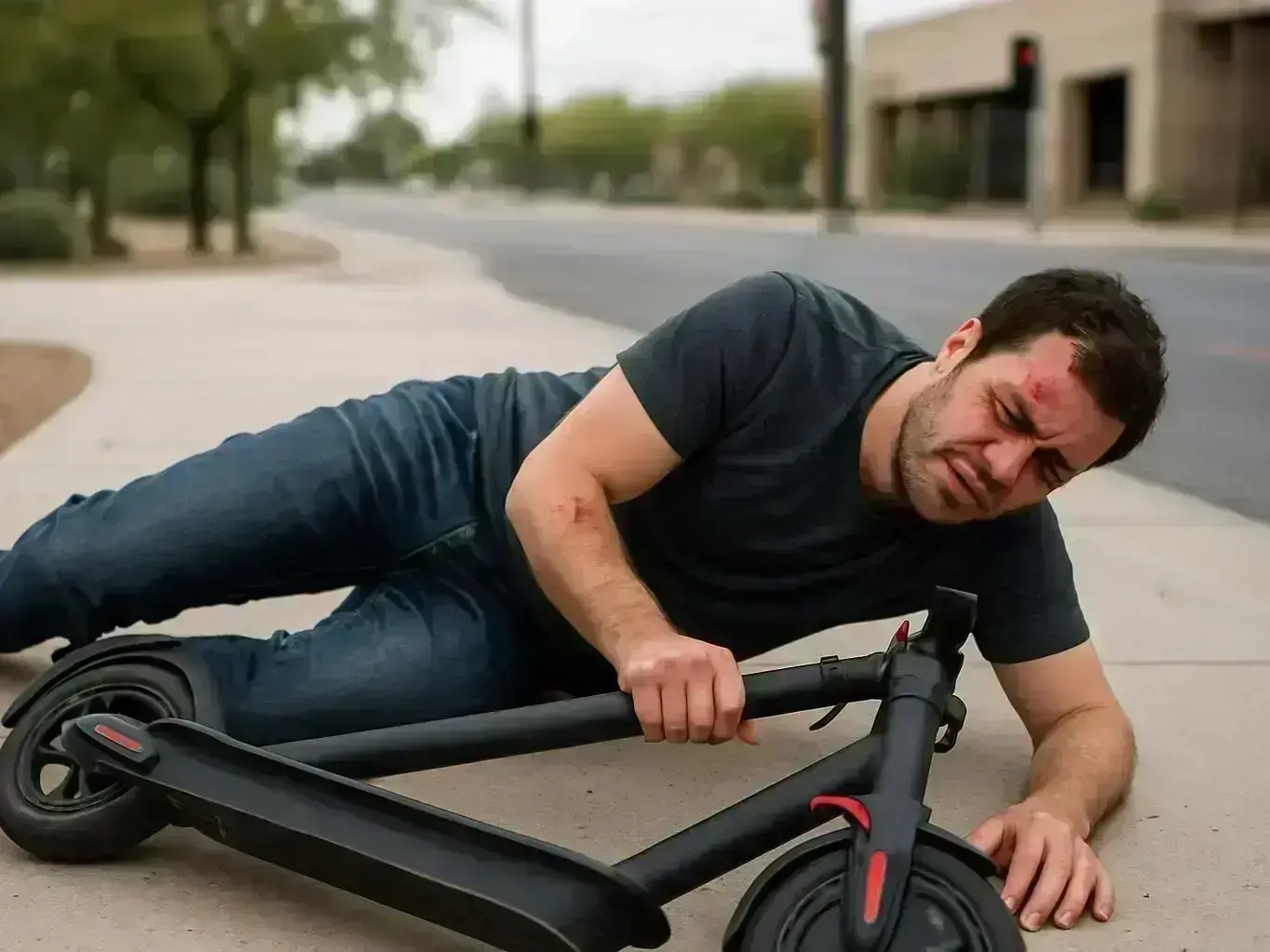 Injured scooter rider meeting with Scottsdale personal injury attorney after a collision near Scottsdale Fashion Square